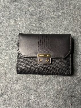 Black Textured Clutch Wallet